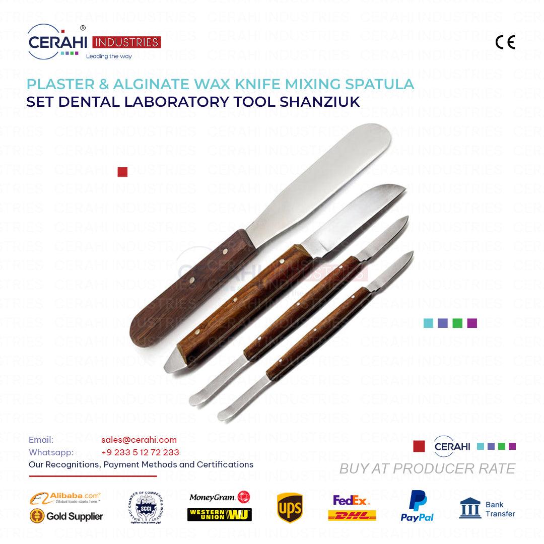 Dental Lab Plaster Alginate Wax Knife Mixing Spatula Set