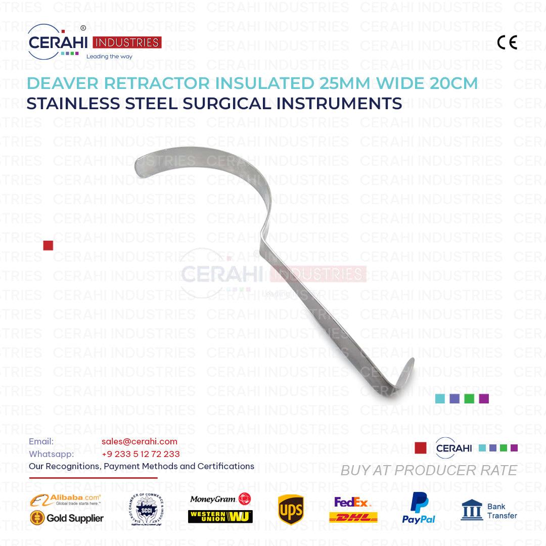Deaver Retractor Insulated 25mm x 20cm | SS Surgical