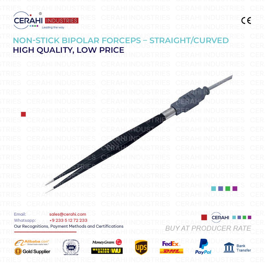 Non Stick Bipolar Forceps Straight and Curved High Quality Affordable by Cerahi Industries