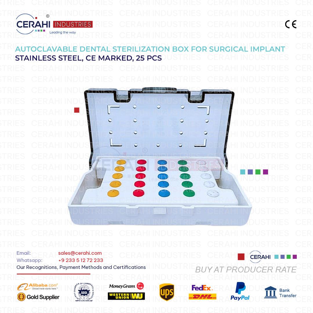 Autoclavable Stainless Steel Sterilization Box 25 Pcs CE
